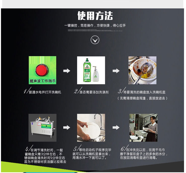 食堂商用超聲波洗碗機(jī)洗盤(pán)刷碗機(jī)酒店飯店餐廳餐館快餐店洗碗機(jī)