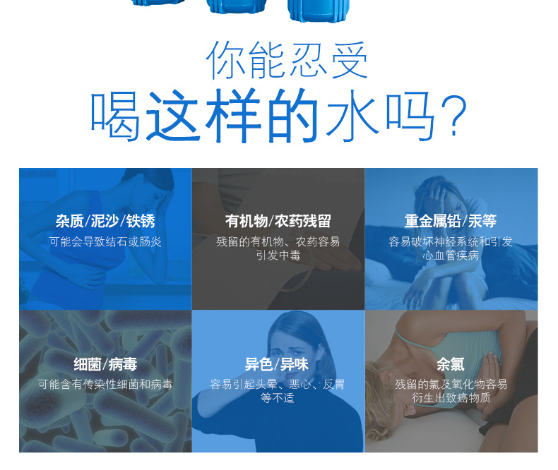 壁掛式商用管道凈水器 PP棉活性炭過(guò)濾凈水器 沁園商用商務(wù)凈水器