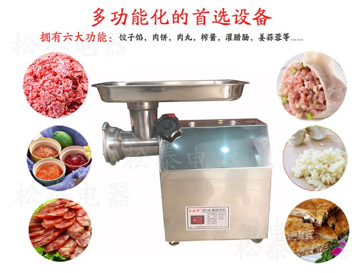 松泰ST-12型 電動(dòng)商用絞肉機(jī)多功能全不銹鋼灌腸機(jī)絞雞架絞牛肉機(jī)