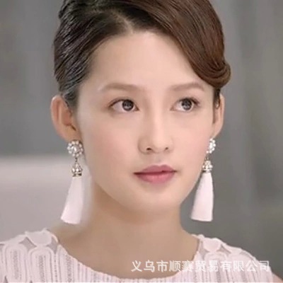 珍珠耳釘 民主風(fēng)復(fù)古流蘇耳環(huán)長款 韓版夸張新娘耳環(huán)防過敏耳飾品