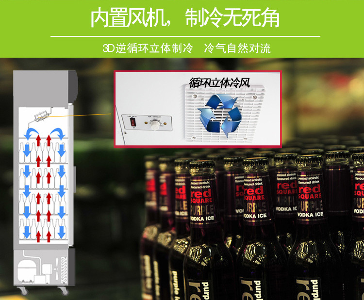 百利LC-348AF立式單門(mén)冷藏展示柜 超市便利店保鮮冷藏展示柜