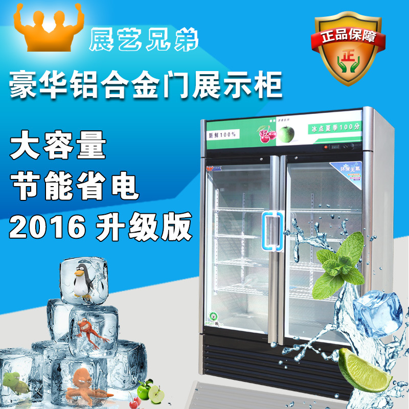 飲料柜 雙門展示柜商用立式冷藏保鮮展示柜制冷強(qiáng)勁噪音小可定制
