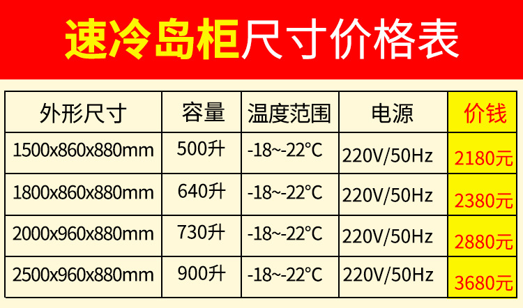 樂(lè)創(chuàng)島柜冷凍展示柜冷藏商用臥式冰柜海鮮柜超市冷凍冰柜速凍