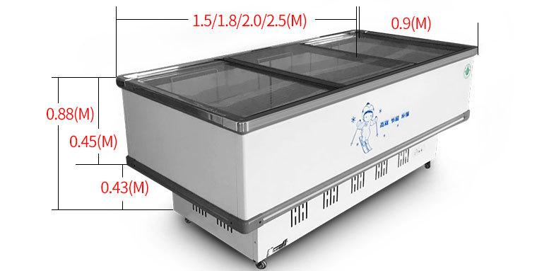 樂(lè)創(chuàng)島柜冷凍展示柜冷藏商用臥式冰柜海鮮柜超市冷凍冰柜速凍