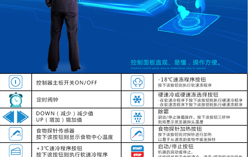 商用冷柜廚房速凍急凍柜 蛋糕速凍柜 面團(tuán)冷凍柜 -40°急凍柜
