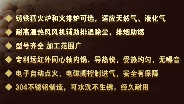 廠家直銷大型商用不銹鋼燃?xì)獬簇洐C(jī) 休閑食品炒貨機(jī) 炒板栗機(jī)