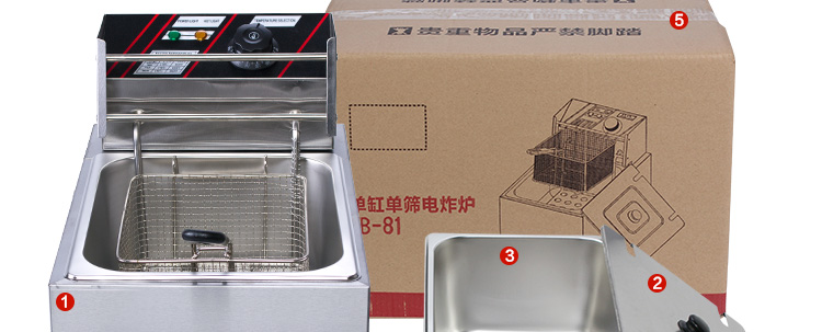 電炸爐 單缸特繽加厚大6L家用薯?xiàng)l薯塔機(jī)炸雞爐油炸爐 油炸鍋商用