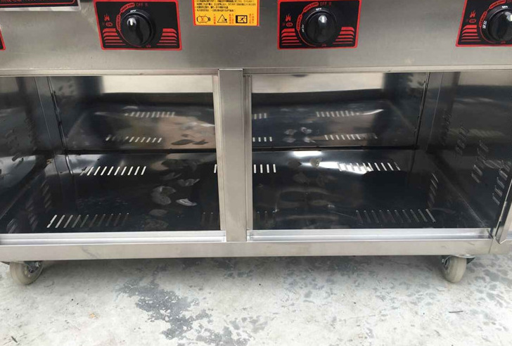 商用燃?xì)獍菭t手抓餅炸爐一體機(jī)鐵板燒魷魚小吃車油炸鍋小推車
