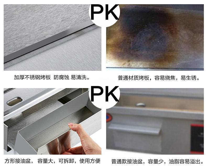 商用電熱扒爐鐵板魷魚設(shè)備加厚平扒爐鐵板燒機臺灣手抓餅機器