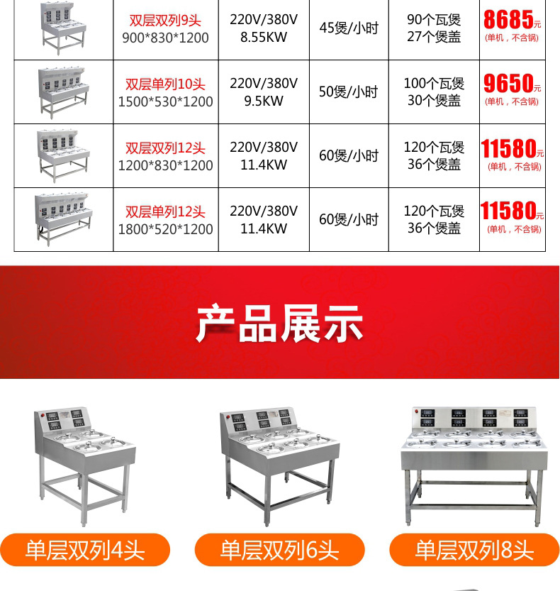 睿美 商用煲仔飯機(jī)全自動智能煲仔爐 錫紙專用砂鍋