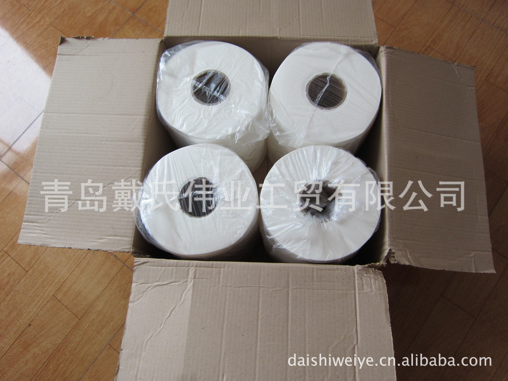 廠家批發(fā)100%純木漿雙層750克酒店用珍寶盤紙，廁所用紙，大卷紙