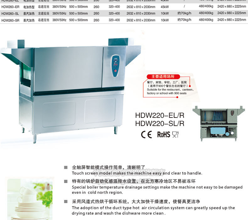 供應(yīng)華菱HDW-300商用籃傳式洗碗機(jī)商用消毒全國聯(lián)保 300籃/小時(shí)