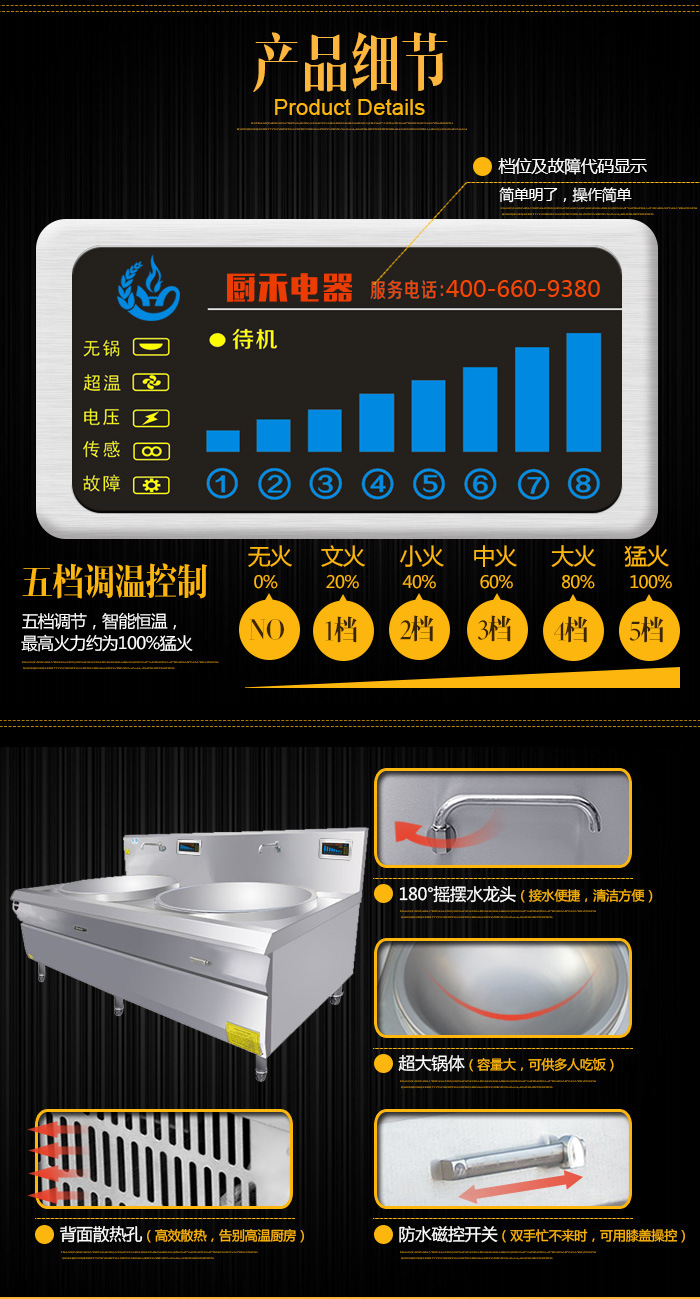 雙頭電磁大炒爐、1000大鍋灶、食堂專用電磁大鍋灶【廠家直銷】