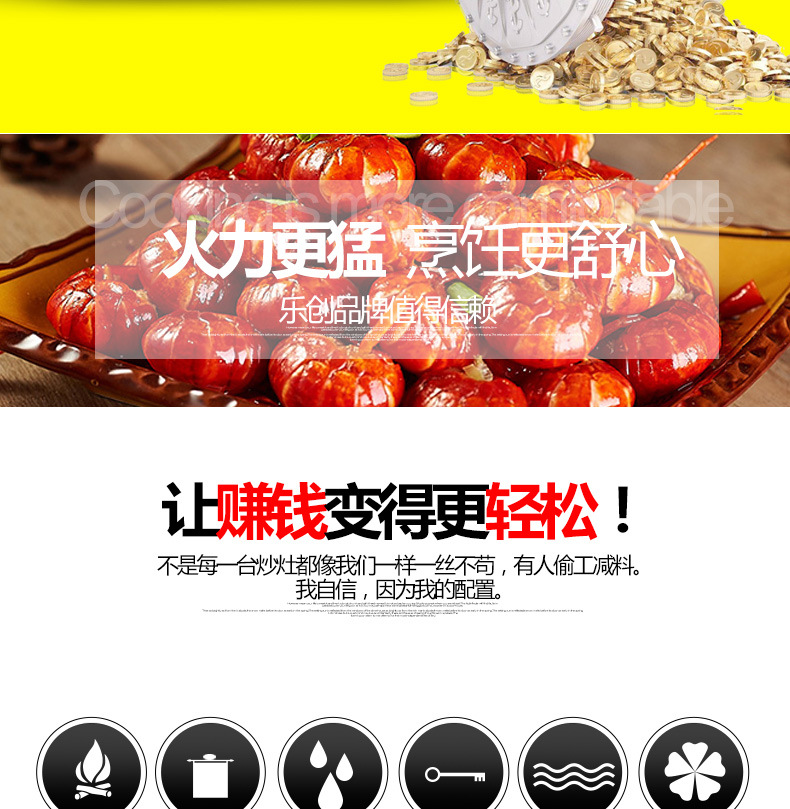 樂創商用電磁灶大功率15kw凹面爐單頭單尾電炒爐餐廳飯店食堂專用