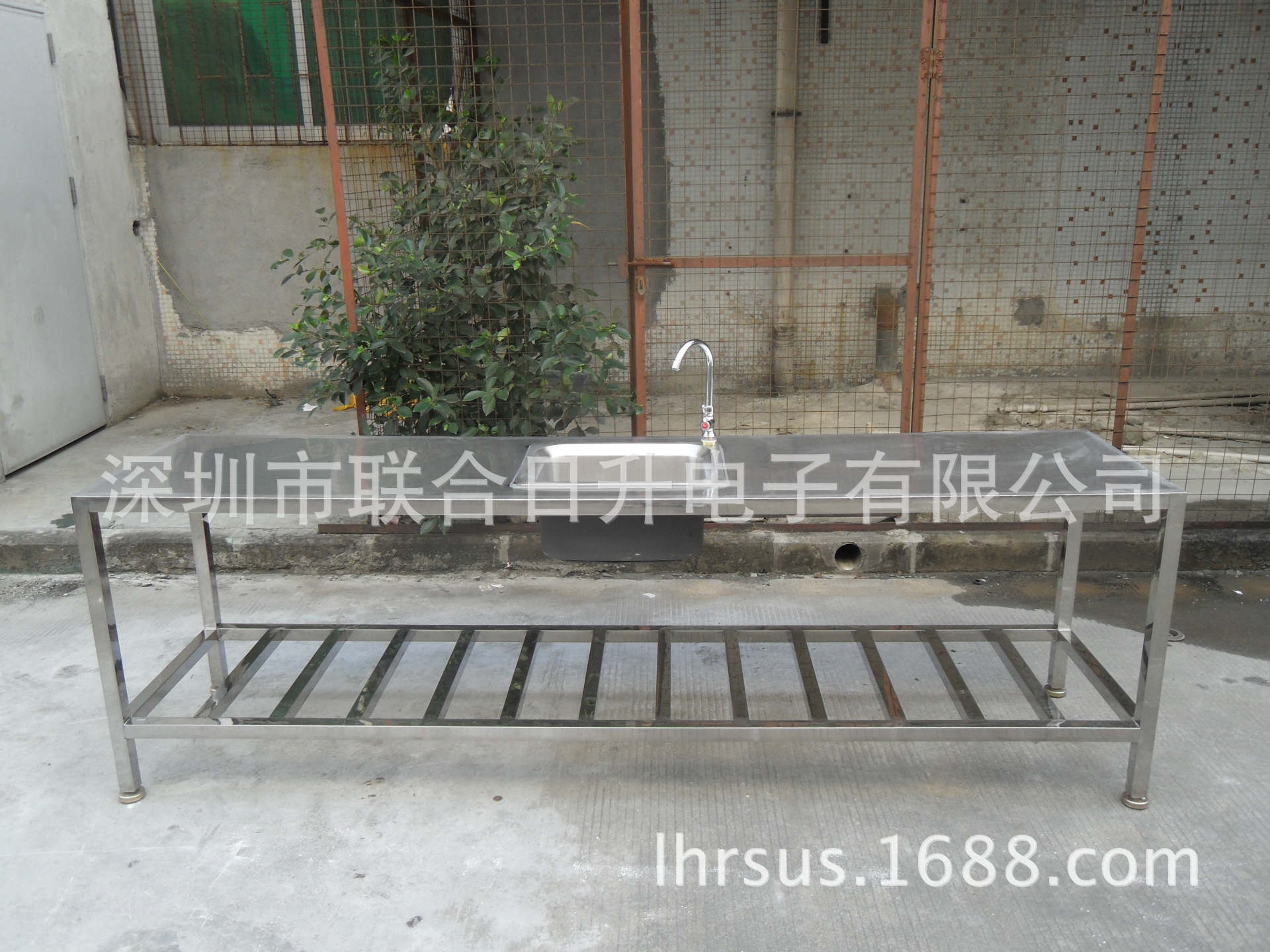 供應非標定制不銹鋼單星水槽工作臺廚房衛生臺操作臺清洗臺洗手池