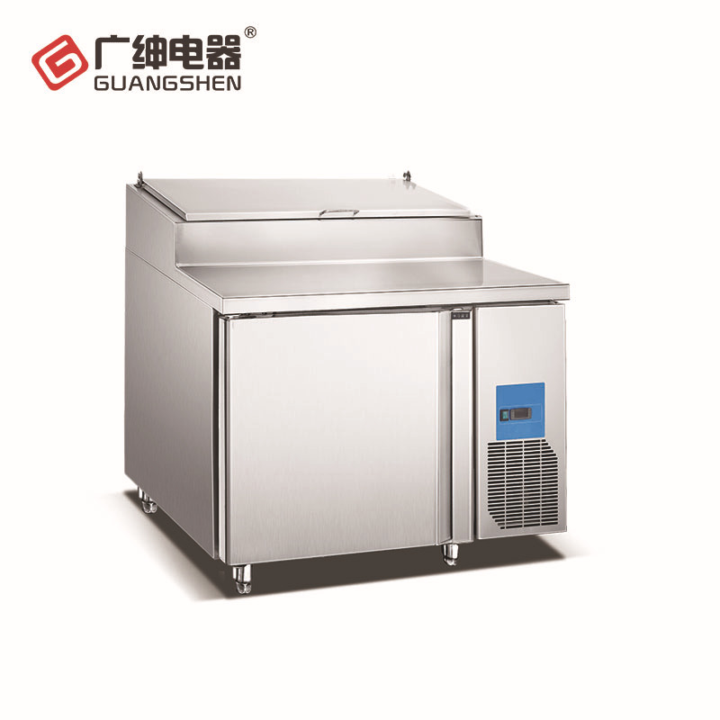 廣紳披薩不銹鋼工作臺(tái) 三門比薩風(fēng)冷工作臺(tái) 廚房保鮮設(shè)備廠家直銷