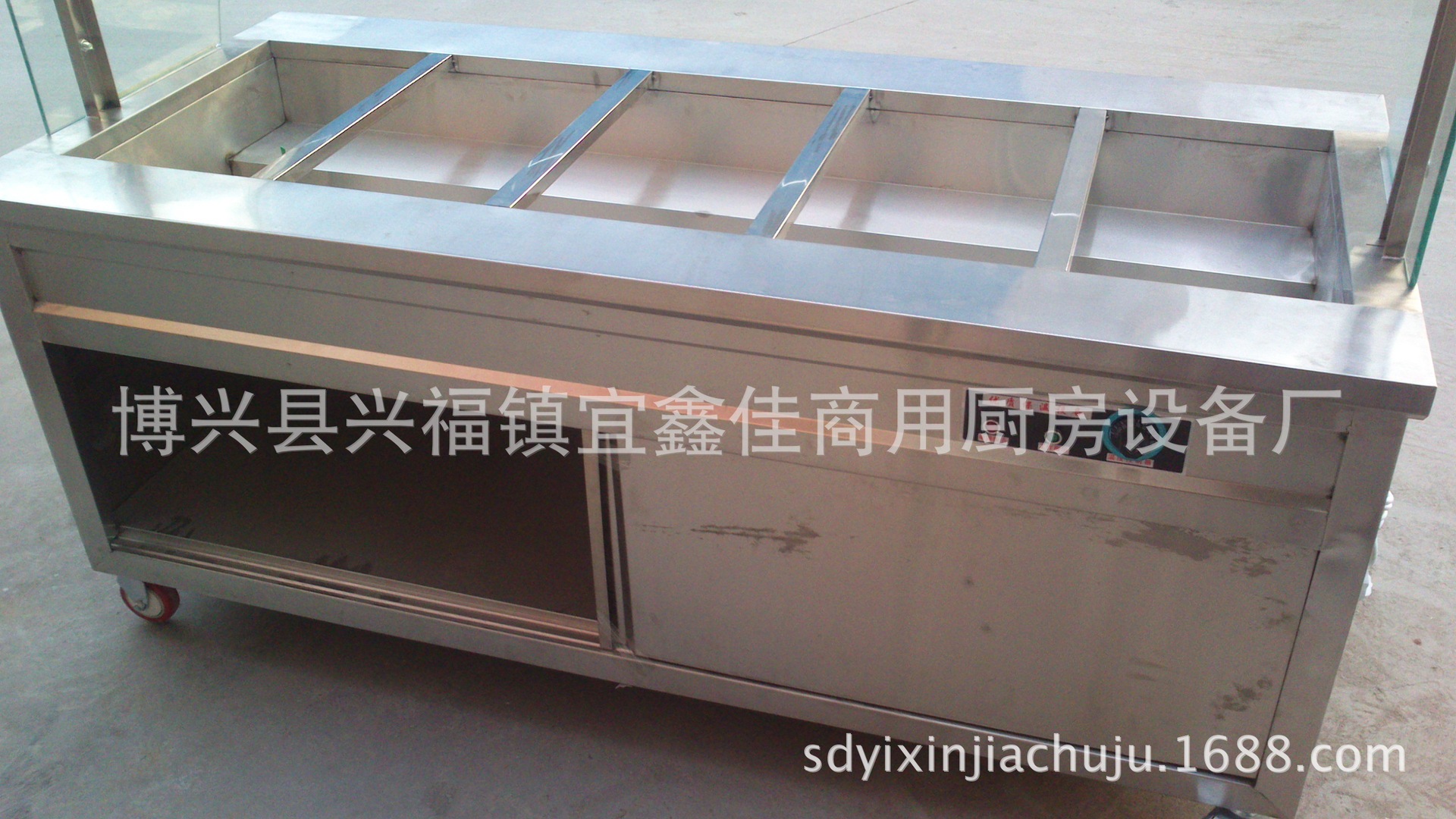 供應(yīng)五格保溫售飯臺(tái)帶玻璃罩帶拉門保溫柜 五格保溫售飯柜