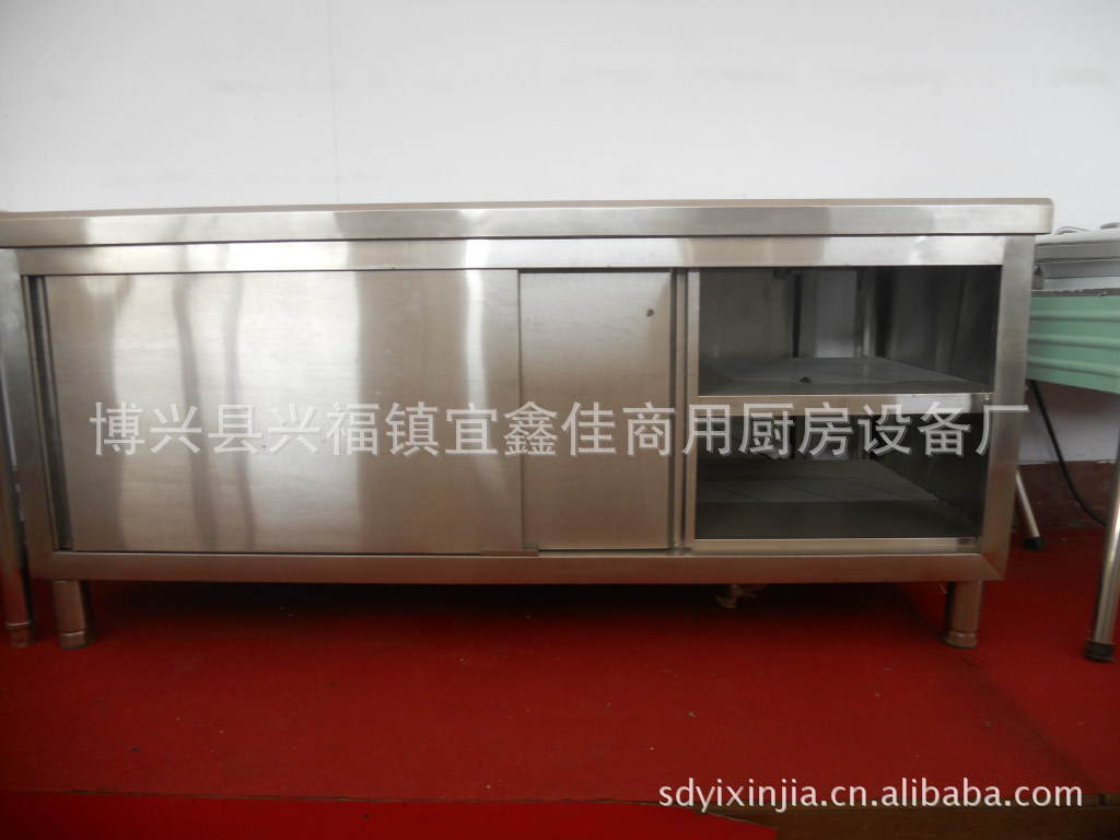 供應不銹鋼拉門操作臺, 單通打荷臺,拉門工作臺