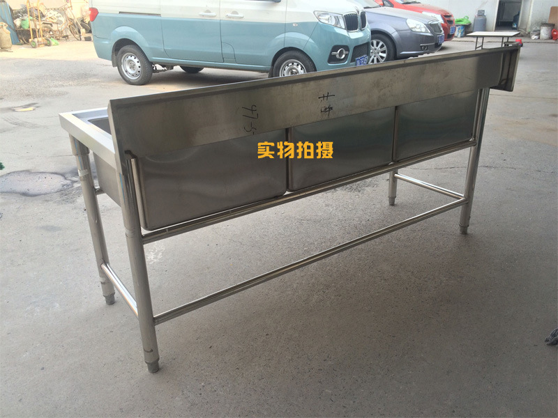 廚房設(shè)備 不銹鋼三星水池純手工無縫加工，可定做單雙星水池
